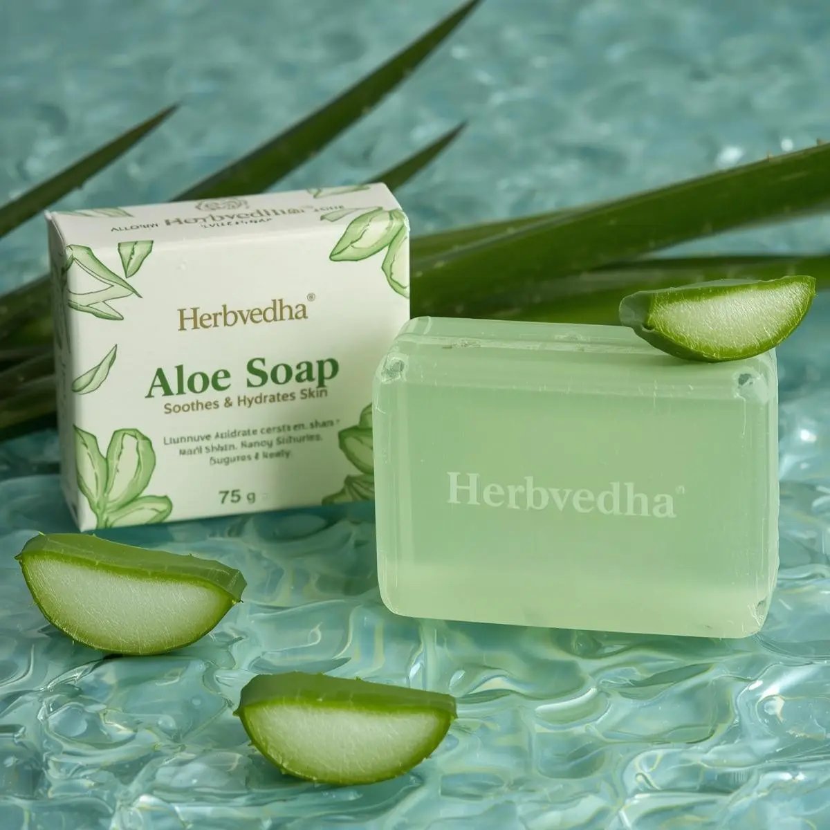 Herbvedha Aloe Soap – Soothing & Hydrating Bathing Bar 75g